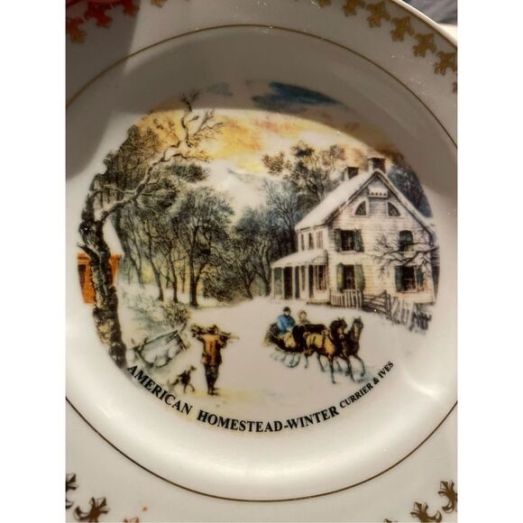 CURRIER and IVES PLATE American Homestead Set 3 - Picture 2 of 10